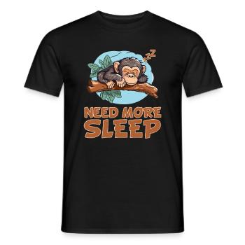Chimpanzés endormis - étreignant le - T-shirt homme - noir - Devant - AI Model Male 178 light (178cm)
