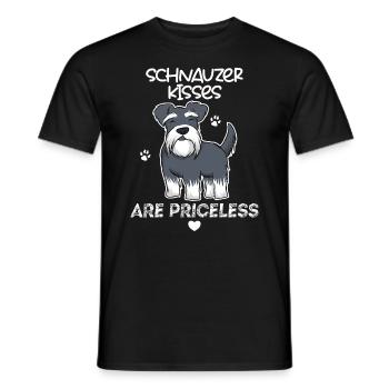 Schnauzer kisses are priceless master mistress - Men's T-Shirt - black - Front - AI Model Male 178 light (178cm)