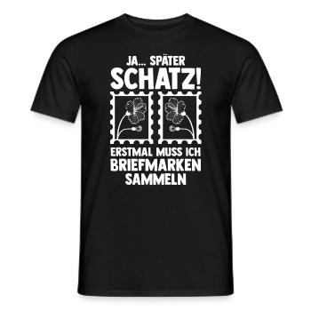 Philatelie Briefmarkensammlung Briefmarkensammler - Männer T-Shirt - Schwarz - Vorne - AI Model Male 178 light (178cm)