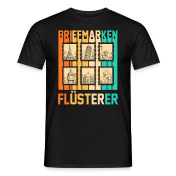 Philatelie Briefmarkensammlung Briefmarkensammler - Männer T-Shirt - Schwarz - Vorne - AI Model Male 178 light (178cm)