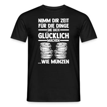Numismatik Münzensammlung Münzensammler - Männer T-Shirt - Schwarz - Vorne - AI Model Male 178 light (178cm)