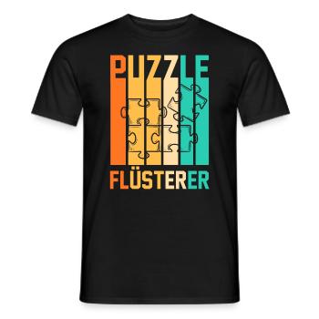 Puzzlefan Puzzler Puzzleteile Puzzle - Männer T-Shirt - Schwarz - Vorne - AI Model Male 178 light (178cm)