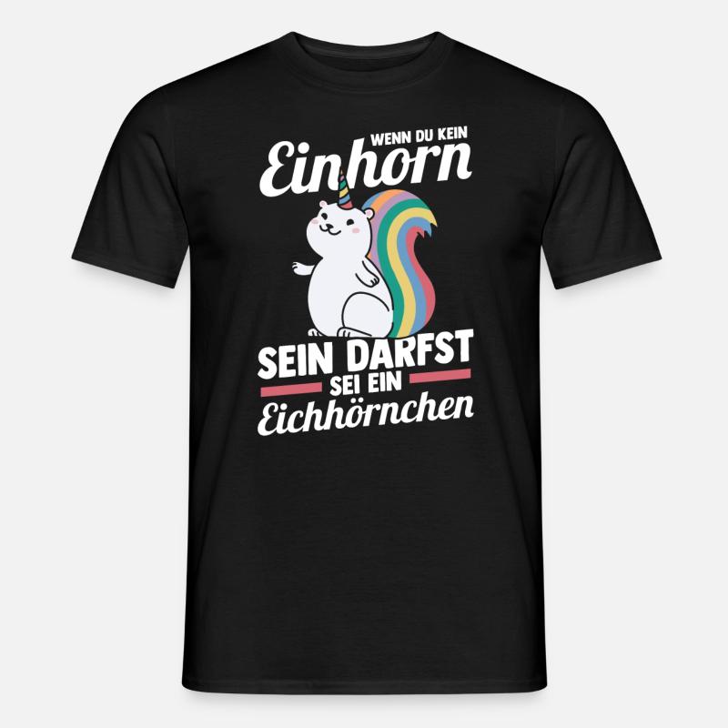 Einhorn Eichhörnchen - Männer T-Shirt - Schwarz