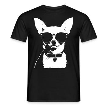 Chihuahua drôle portant des lunettes de soleil Chihuahuas - T-shirt homme - noir - Devant - AI Model Male 178 light (178cm)