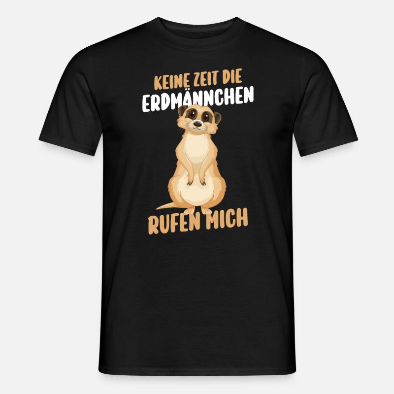 Erdmännchen - Männer T-Shirt - Schwarz