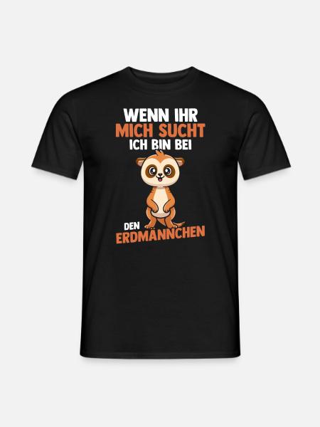 Erdmännchen - Männer T-Shirt - Schwarz