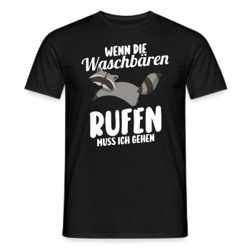 Waschbär - Männer T-Shirt - Schwarz - Vorne - AI Model Male 178 light (178cm)