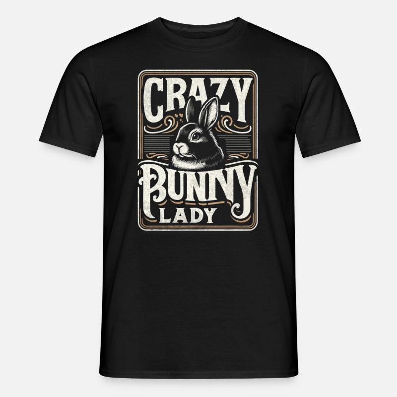Crazy Bunny Lady - Männer T-Shirt - Schwarz
