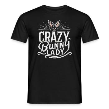 Crazy Bunny Lady - Männer T-Shirt - Schwarz - Vorne - AI Model Male 178 light (178cm)