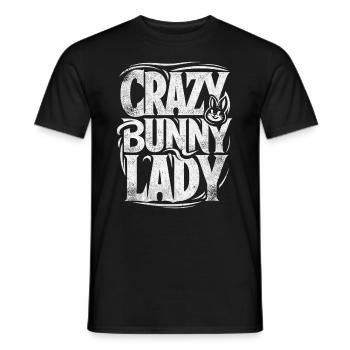Crazy Bunny Lady - Men's T-Shirt - black - Front - AI Model Male 178 light (178cm)