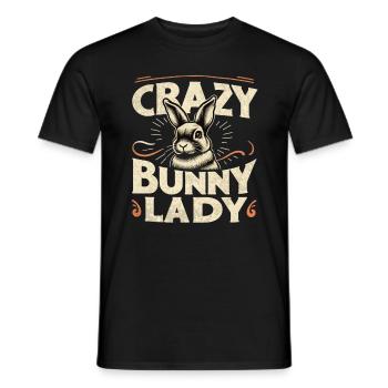 Crazy Bunny Lady - Men's T-Shirt - black - Front - AI Model Male 178 light (178cm)