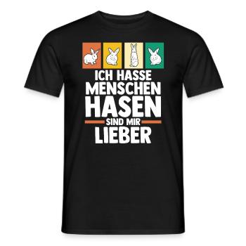 Kaninchen Hase - Männer T-Shirt - Schwarz - Vorne - AI Model Male 178 light (178cm)