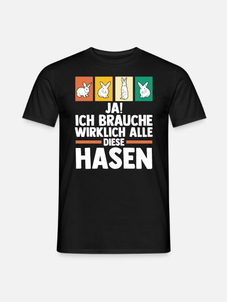Kaninchen Hase - Männer T-Shirt - Schwarz