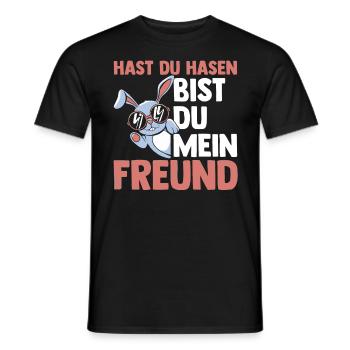Kaninchen Hase - Männer T-Shirt - Schwarz - Vorne - AI Model Male 178 light (178cm)