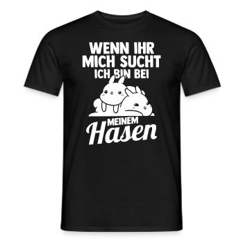 Kaninchen Hase - Männer T-Shirt - Schwarz - Vorne - AI Model Male 178 light (178cm)