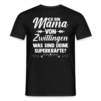 Mutter Zwillingsmama Mama von Zwillingen - Männer T-Shirt - Schwarz - Vorne - AI Model Male 178 light (178cm)