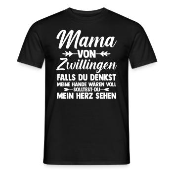 Mutter Zwillingsmama Mama von Zwillingen - Männer T-Shirt - Schwarz - Vorne - AI Model Male 178 light (178cm)