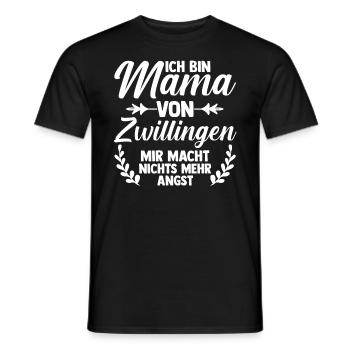 Mutter Zwillingsmama Mama von Zwillingen - Männer T-Shirt - Schwarz - Vorne - AI Model Male 178 light (178cm)