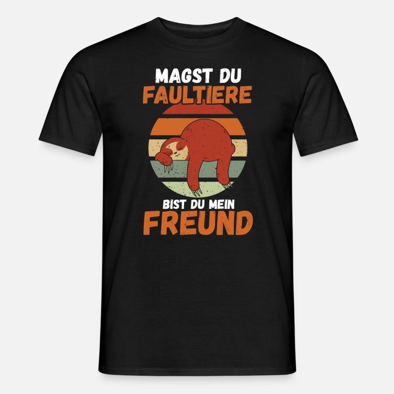 Faultier - Männer T-Shirt - Schwarz
