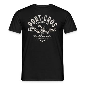 Port Cros Local lobsters - Men's T-Shirt - black - Front - AI Model Male 178 light (178cm)