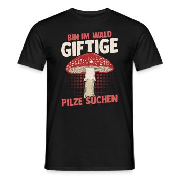 Pilz Pilze Pilzjäger Pilzsammler - Männer T-Shirt - Schwarz - Vorne - AI Model Male 178 light (178cm)