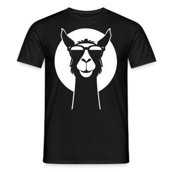 Lustiges Alpaka mit Sonnenbrille Coole Alpakas - Männer T-Shirt - Schwarz - Vorne - AI Model Male 178 light (178cm)