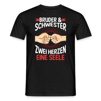 Geschwister Bruder und Schwester - Männer T-Shirt - Schwarz - Vorne - AI Model Male 178 light (178cm)