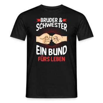 Geschwister Bruder und Schwester - Männer T-Shirt - Schwarz - Vorne - AI Model Male 178 light (178cm)