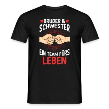 Geschwister Bruder und Schwester - Männer T-Shirt - Schwarz - Vorne - AI Model Male 178 light (178cm)
