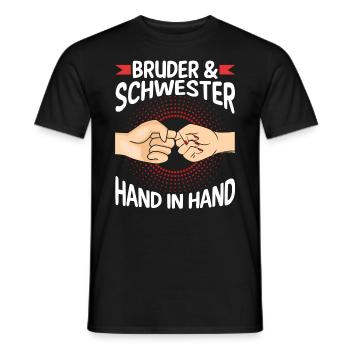 Geschwister Bruder und Schwester - Männer T-Shirt - Schwarz - Vorne - AI Model Male 178 light (178cm)