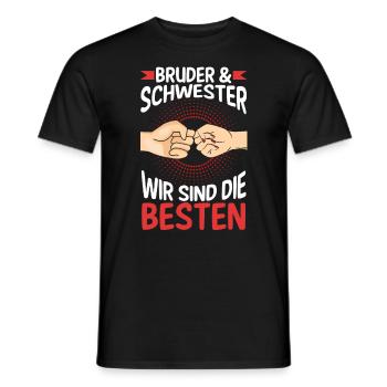 Geschwister Bruder und Schwester - Männer T-Shirt - Schwarz - Vorne - AI Model Male 178 light (178cm)