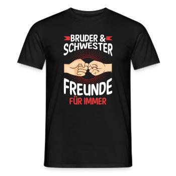 Geschwister Bruder und Schwester - Männer T-Shirt - Schwarz - Vorne - AI Model Male 178 light (178cm)