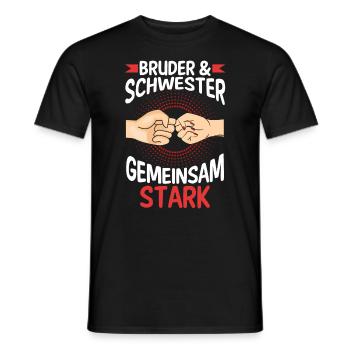 Geschwister Bruder und Schwester - Männer T-Shirt - Schwarz - Vorne - AI Model Male 178 light (178cm)