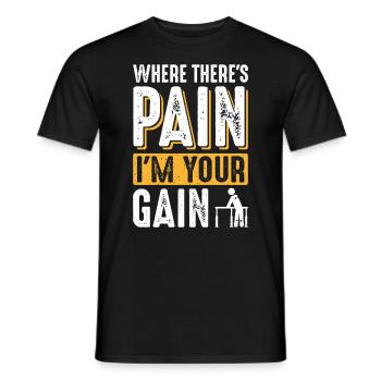 Là où il y a de la douleur, je suis ton gain - T-shirt homme - noir - Devant - AI Model Male 178 light (178cm)