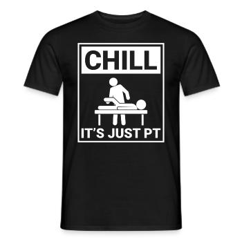 Just Pt, ne vous inquiétez pas - Therapy Fun - T-shirt homme - noir - Devant - AI Model Male 178 light (178cm)