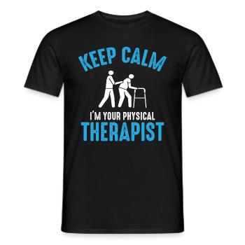Stay calm, your therapist is there – Expert - Men's T-Shirt - black - Front - AI Model Male 178 light (178cm)