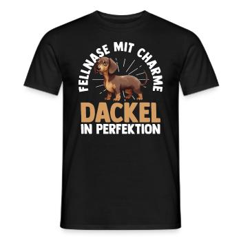 Hund Dachshund Dackel - Männer T-Shirt - Schwarz - Vorne - AI Model Male 178 light (178cm)