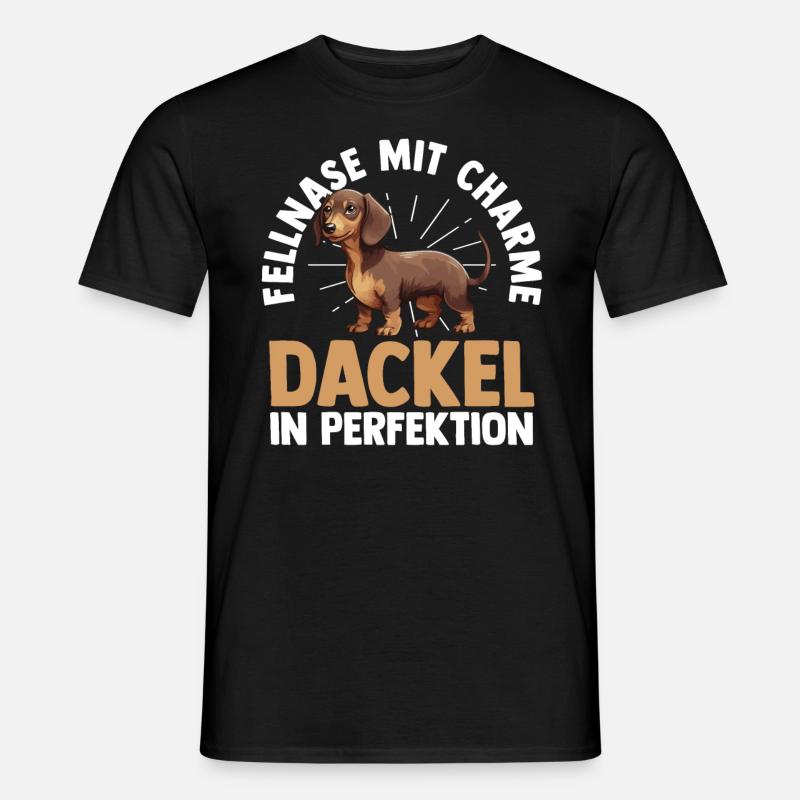 Hund Dachshund Dackel - Männer T-Shirt - Schwarz