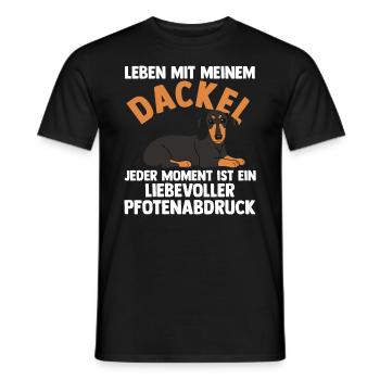 Hund Dachshund Dackel - Männer T-Shirt - Schwarz - Vorne - AI Model Male 178 light (178cm)