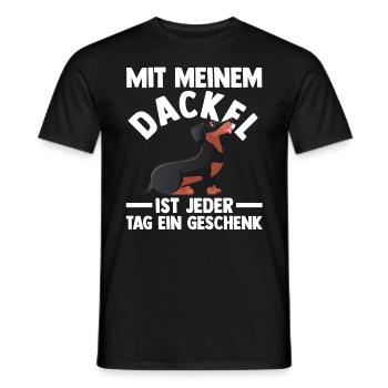 Hund Dachshund Dackel - Männer T-Shirt - Schwarz - Vorne - AI Model Male 178 light (178cm)