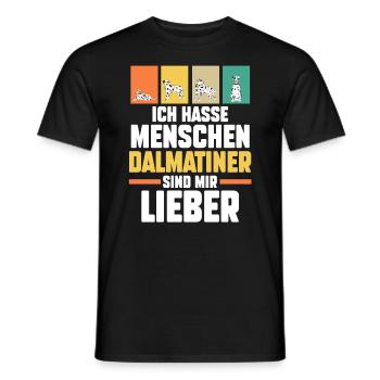 Hund Dalmatiner - Männer T-Shirt - Schwarz - Vorne - AI Model Male 178 light (178cm)