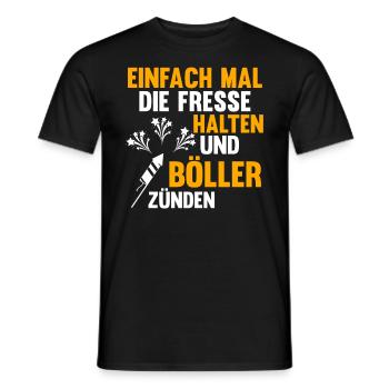 Neujahr Feuerwerk Böller Silvester - Männer T-Shirt - Schwarz - Vorne - AI Model Male 178 light (178cm)