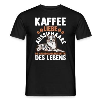Kaffee Australian Shepherd Hund Aussie - Männer T-Shirt - Schwarz - Vorne - AI Model Male 178 light (178cm)