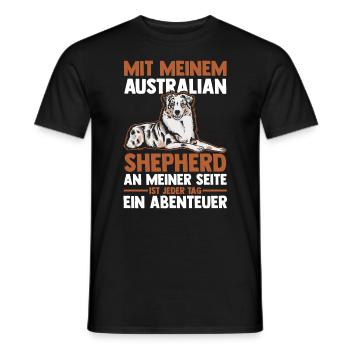 Australian Shepherd Hund Aussie - Männer T-Shirt - Schwarz - Vorne - AI Model Male 178 light (178cm)