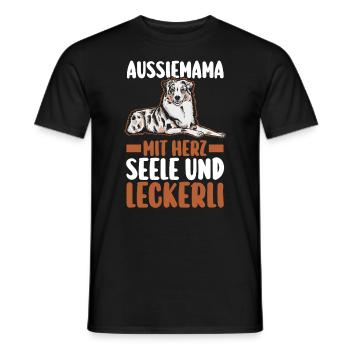 Australian Shepherd Hundemama Hund Aussie - Männer T-Shirt - Schwarz - Vorne - AI Model Male 178 light (178cm)