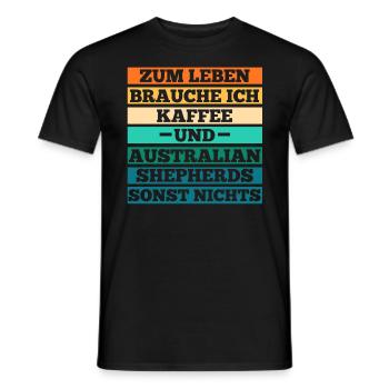 Kaffee Australian Shepherd Hund Aussie - Männer T-Shirt - Schwarz - Vorne - AI Model Male 178 light (178cm)