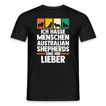 Australian Shepherd Hund Aussie - Männer T-Shirt - Schwarz - Vorne - AI Model Male 178 light (178cm)