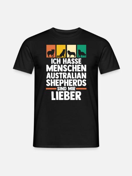 Australian Shepherd Hund Aussie - Männer T-Shirt - Schwarz