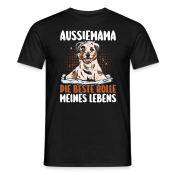 Australian Shepherd Hund Aussie - Männer T-Shirt - Schwarz - Vorne - AI Model Male 178 light (178cm)
