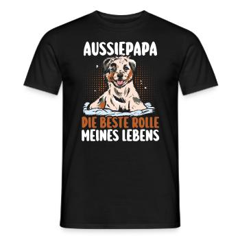 Australian Shepherd Hund Aussie - Männer T-Shirt - Schwarz - Vorne - AI Model Male 178 light (178cm)